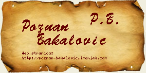 Poznan Bakalović vizit kartica